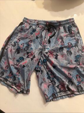 Project X Men’s Hybrid Shorts - Hula Girl Aloha Print - Size M